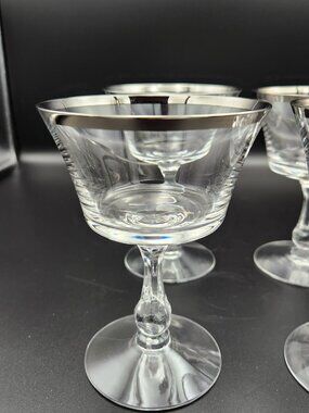 Fostoria Sheffield Champagne/Tall Sherbet Glass 5 1/4" - Crystal 6097 Set of 4